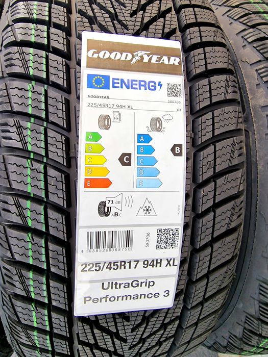 NOWE opony zimowe GOODYEAR ULTRAGRIP PERFORMANCE 3 225/45/17 94H rant