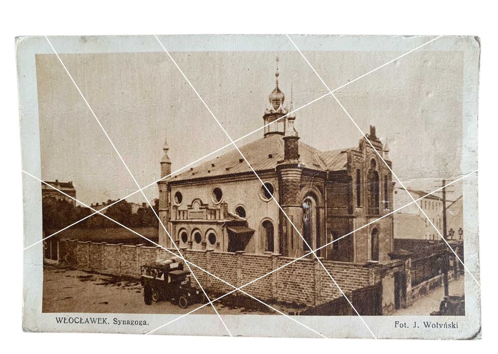 II RP: Przedwojenna Pocztówka SYNAGOWA Włocławek Oryginał