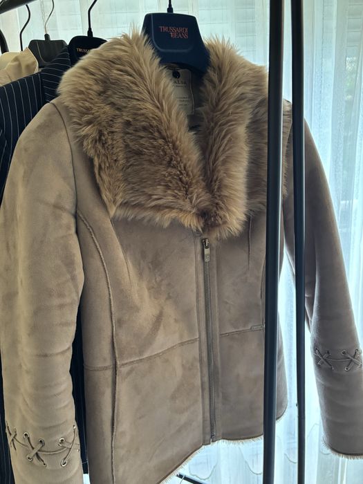 Casaco camurça com pêlo e forrado Salsa