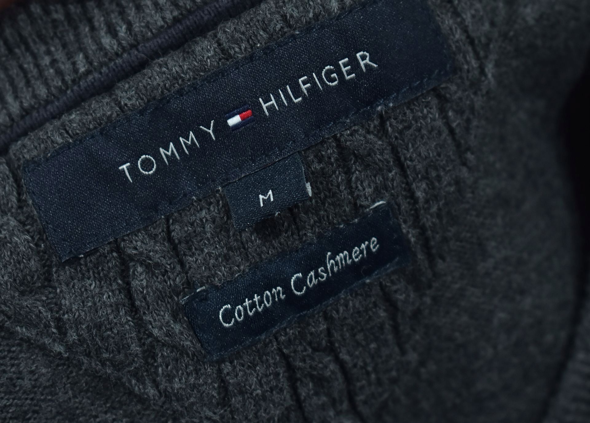 TOMMY HILFIGER Sweter Męski Bawełna Kaszmir / M