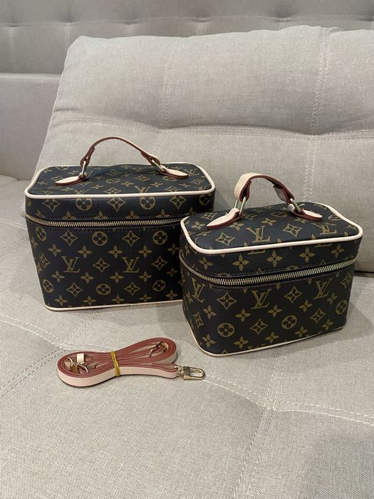 Сумка косметичка louis vuitton nice vanity коричневий комплект 2