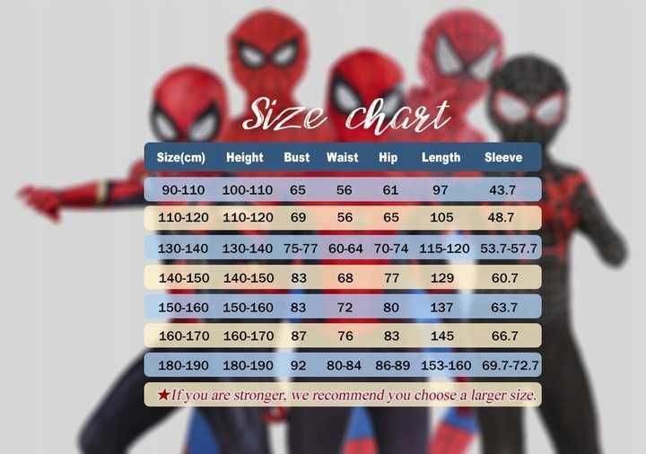 Strój przebranie kostium SPIDERMAN pająk roz. 140cm Q7