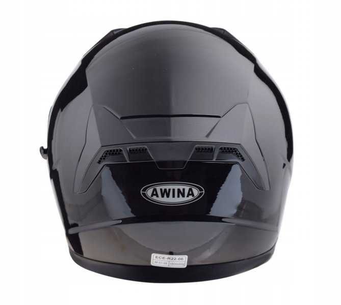KASK otwarty AWINA BLENDA homologacja JK528 CZARNY POŁYSK od XS do XL