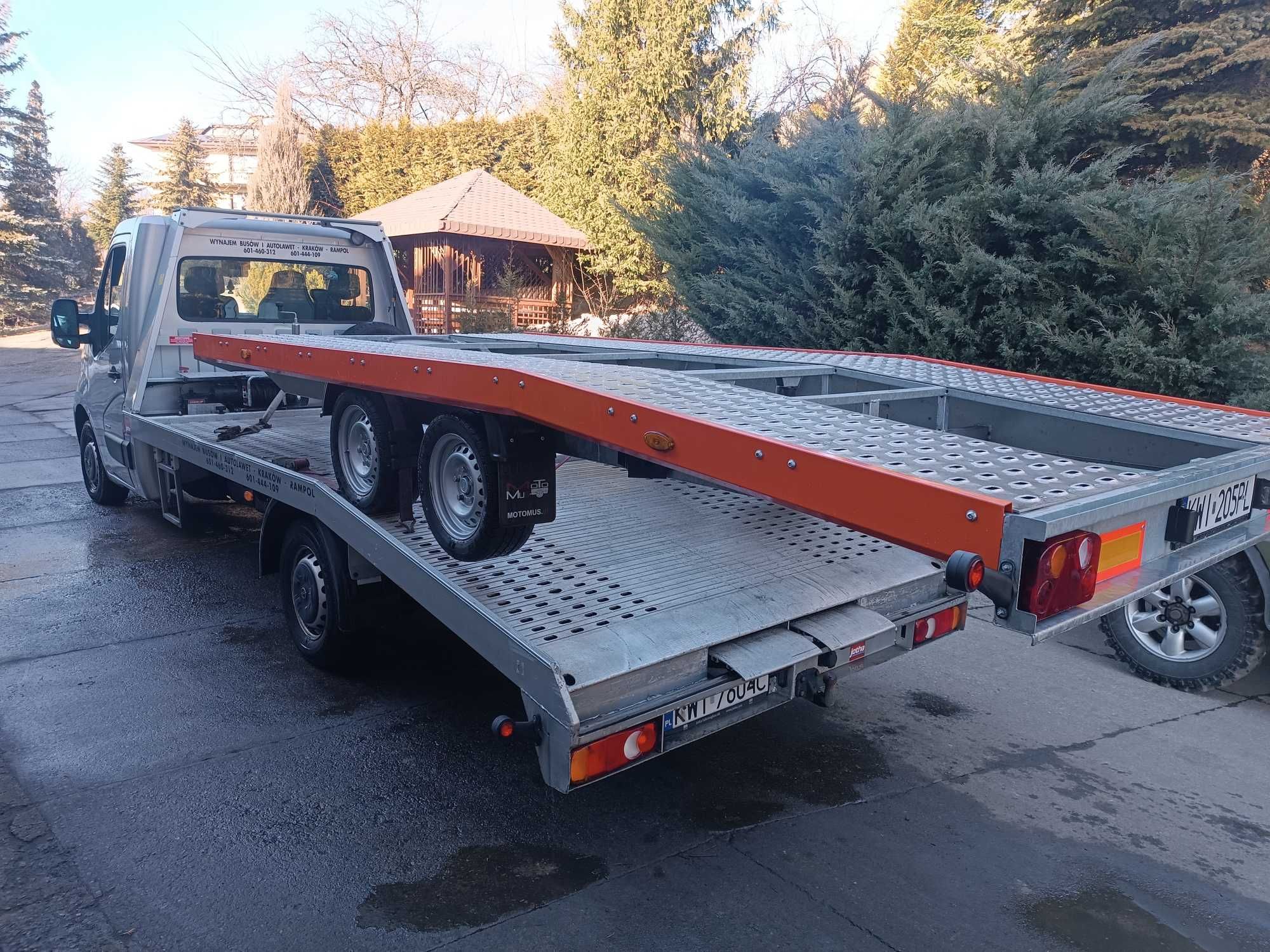 wynajem przyczepa laweta  autolaweta bez limitu kilometrów