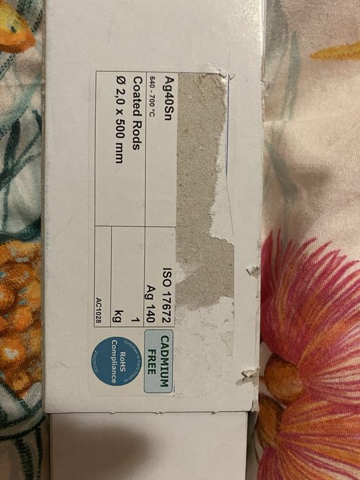 Припой припій 1 прут срібний з флюсом White пайка труб мідних стальних