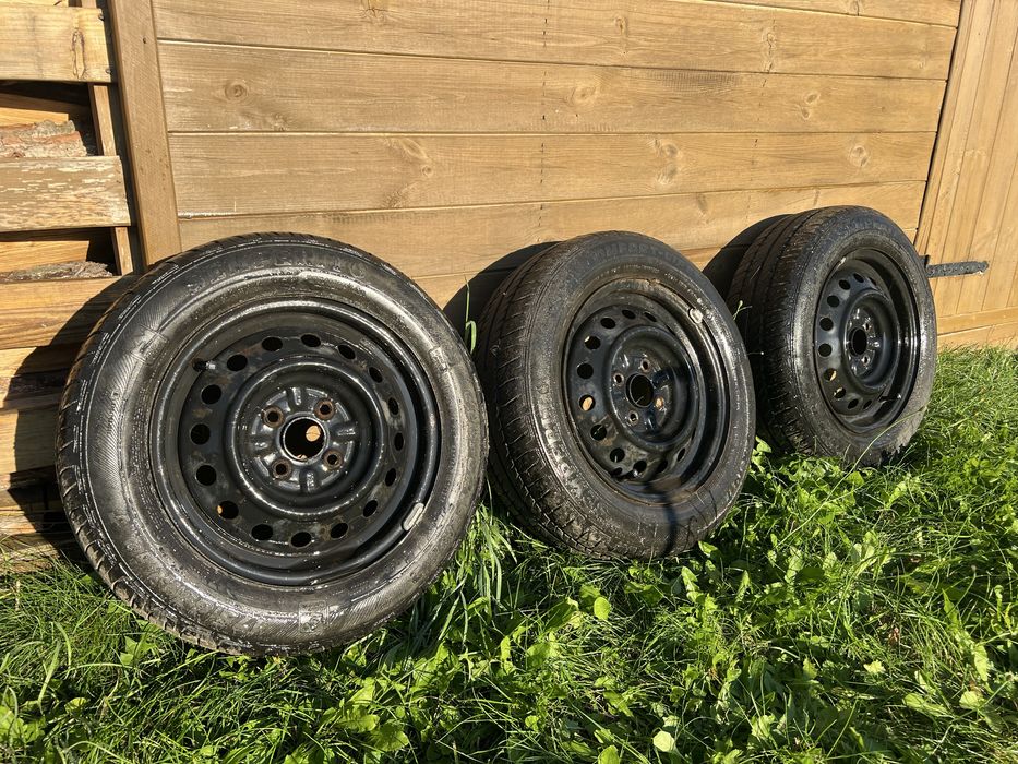 3x Koła stalowa 14” cali z oponami zimowymi