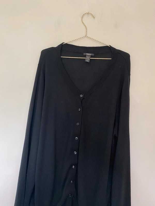 czarny sweter kardigan H&M plus size 46 ciążowy basic sweterek