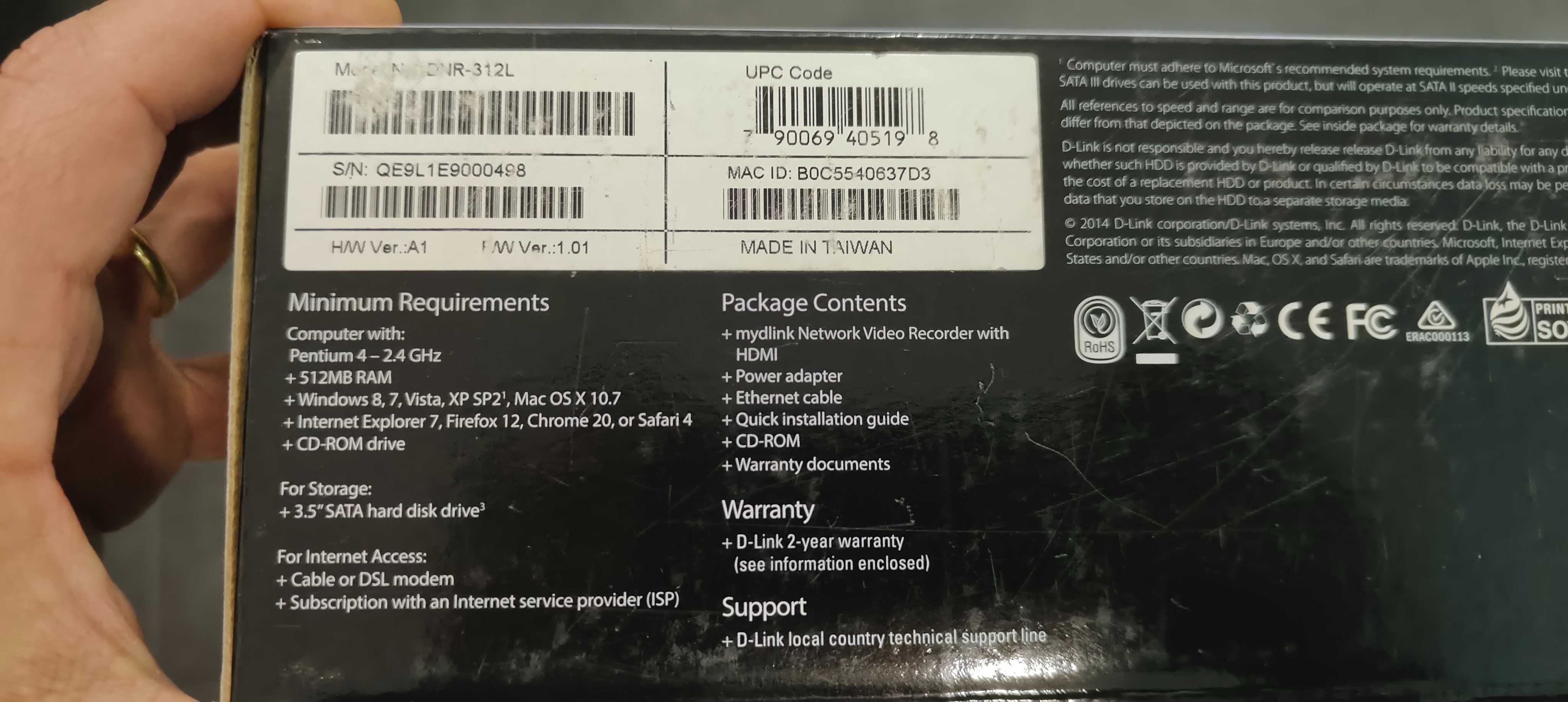 Vendo NVR 9 canais D-LINK DNR-312L selado