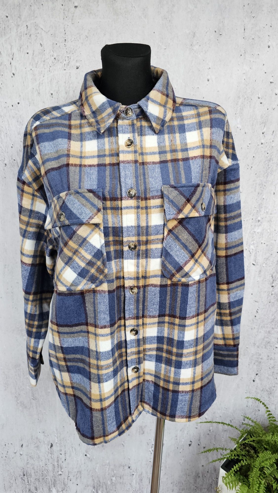Koszula damska w kratę flanelowa r 38/40