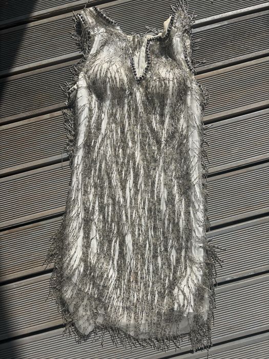 Sukienka retro lata 20 koraliki plus size