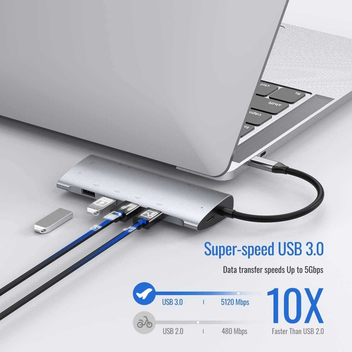 Концентратор GIISSMO USB C док-станція 11 в 1 MacBook