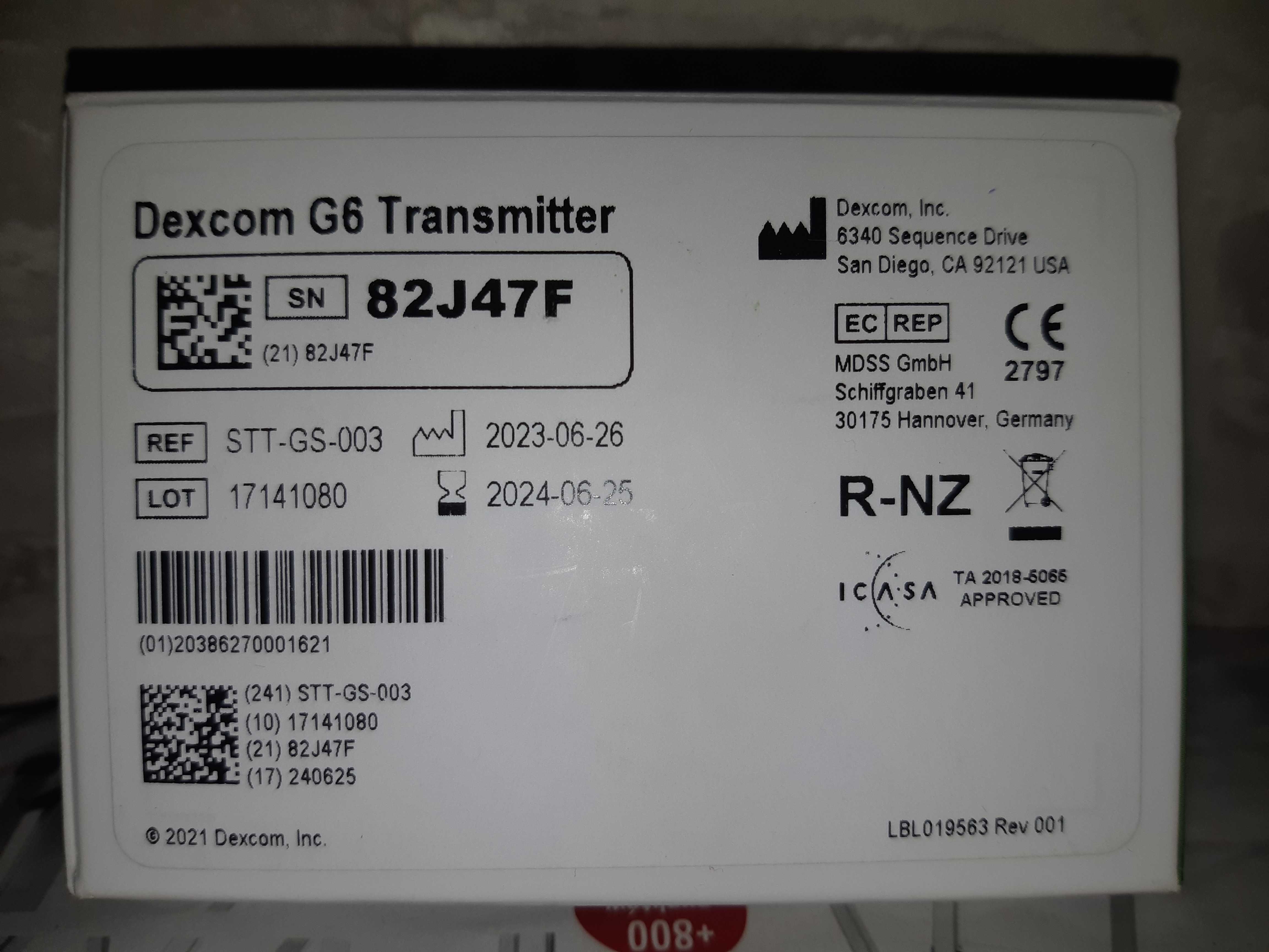 Dexcom g6 transmiter