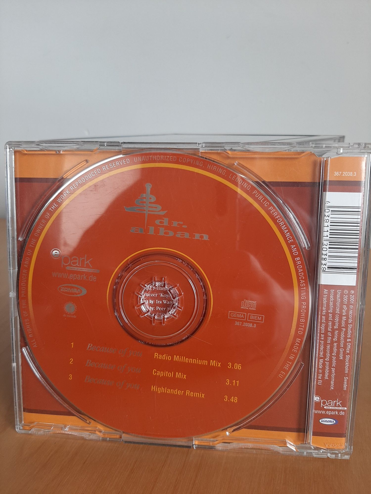 Płyta CD singiel Dr Alban - Because of You