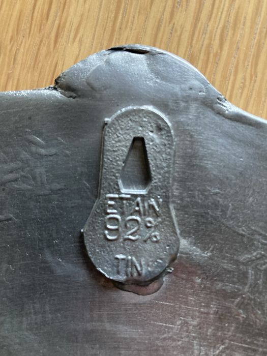 Cynowa patera, taca z cyny Art Nouveau, cyna 92%