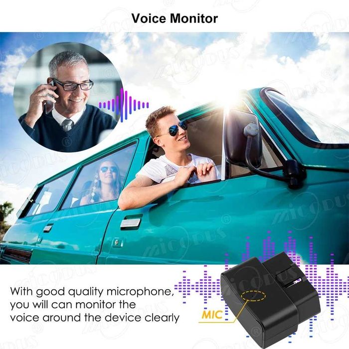 Podsłuch Mikrofon Lokalizator GPS Złącze OBD Micodus MV66