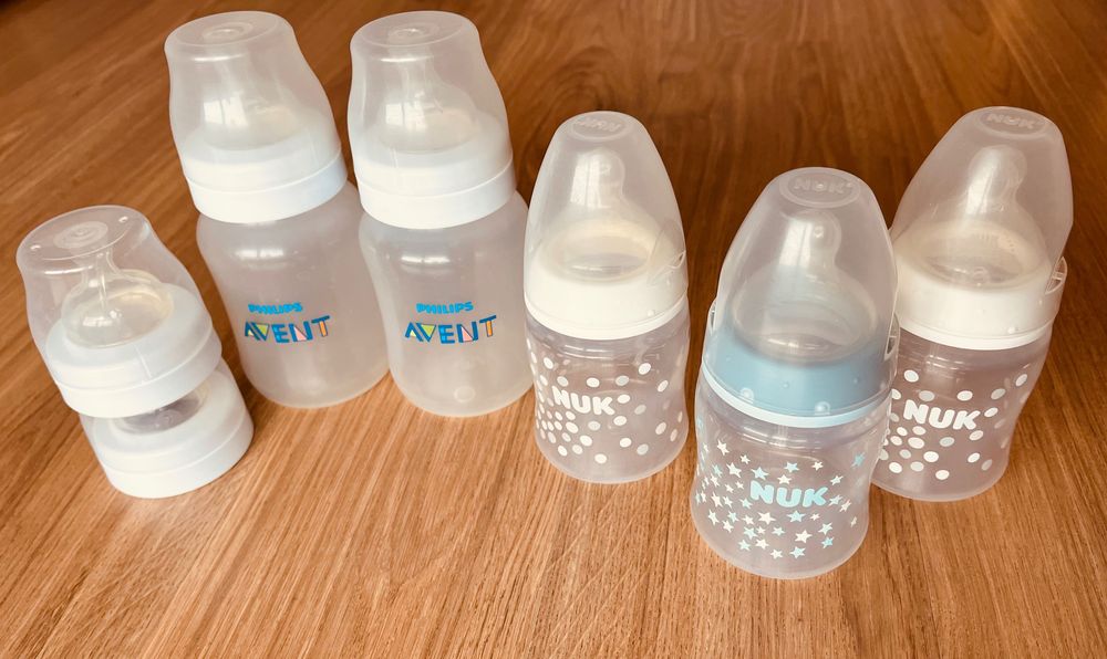Pack Biberões Nuk e Philips Avent anti cólicas 0-6 meses