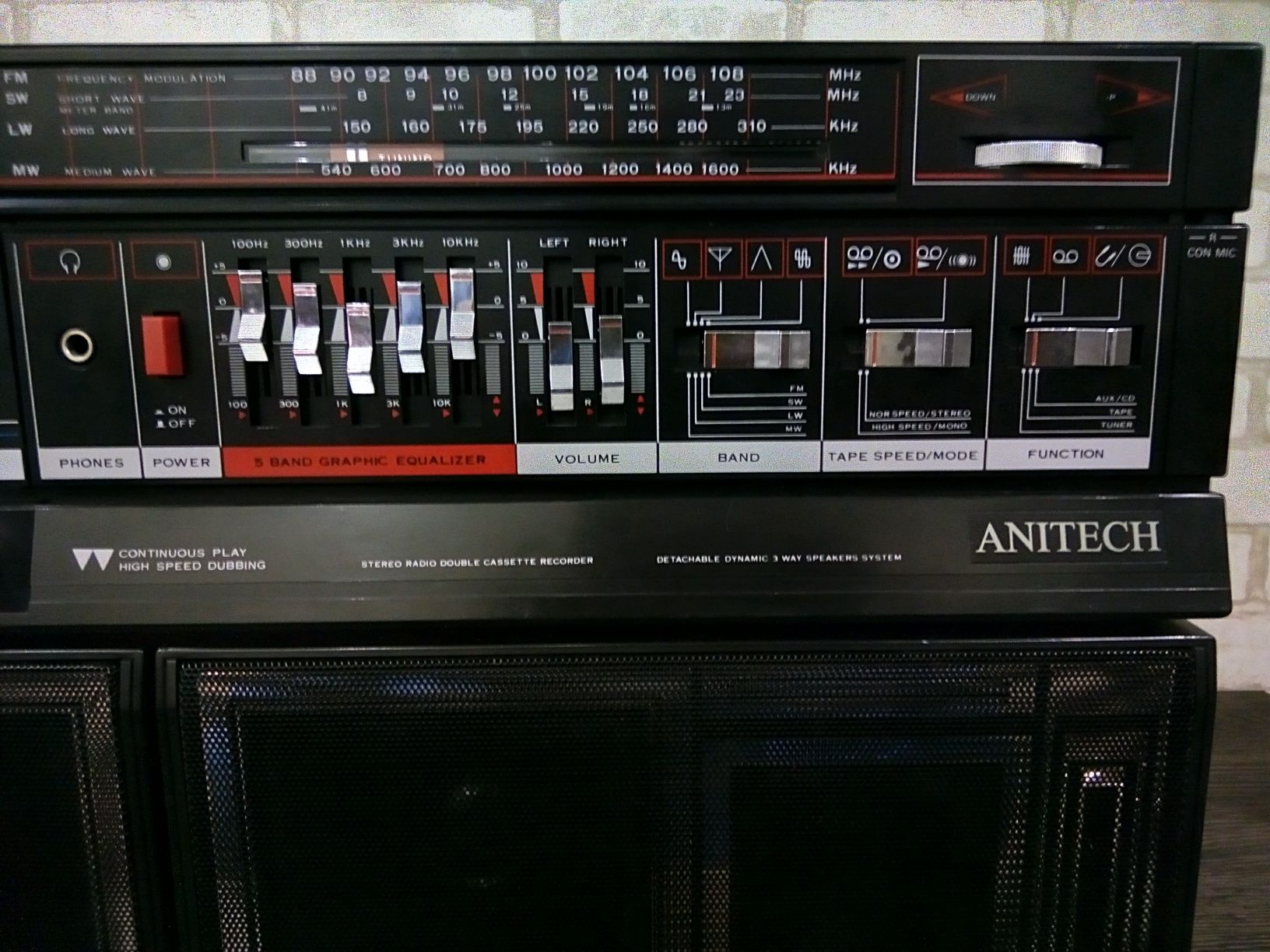 Anitech MC-1000 Stereo Radio Double Cassette Recorder 1987