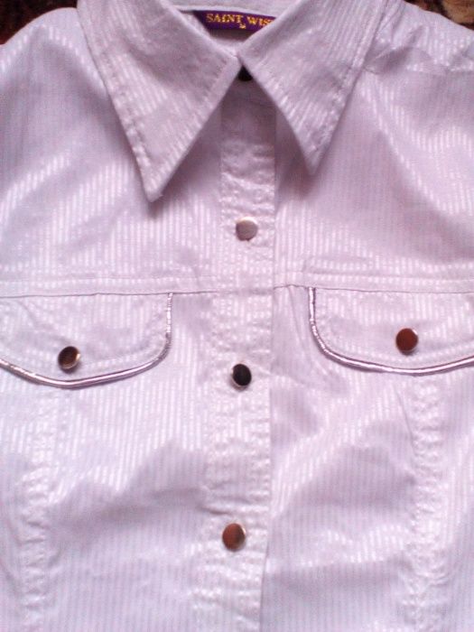 Блузка блузочка стрейчевая белая в школу 146 152 158+2 блузки в подаро