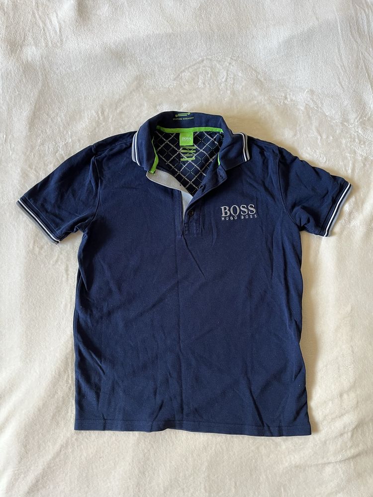 Hugo Boss koszulka polo logo granatowa S