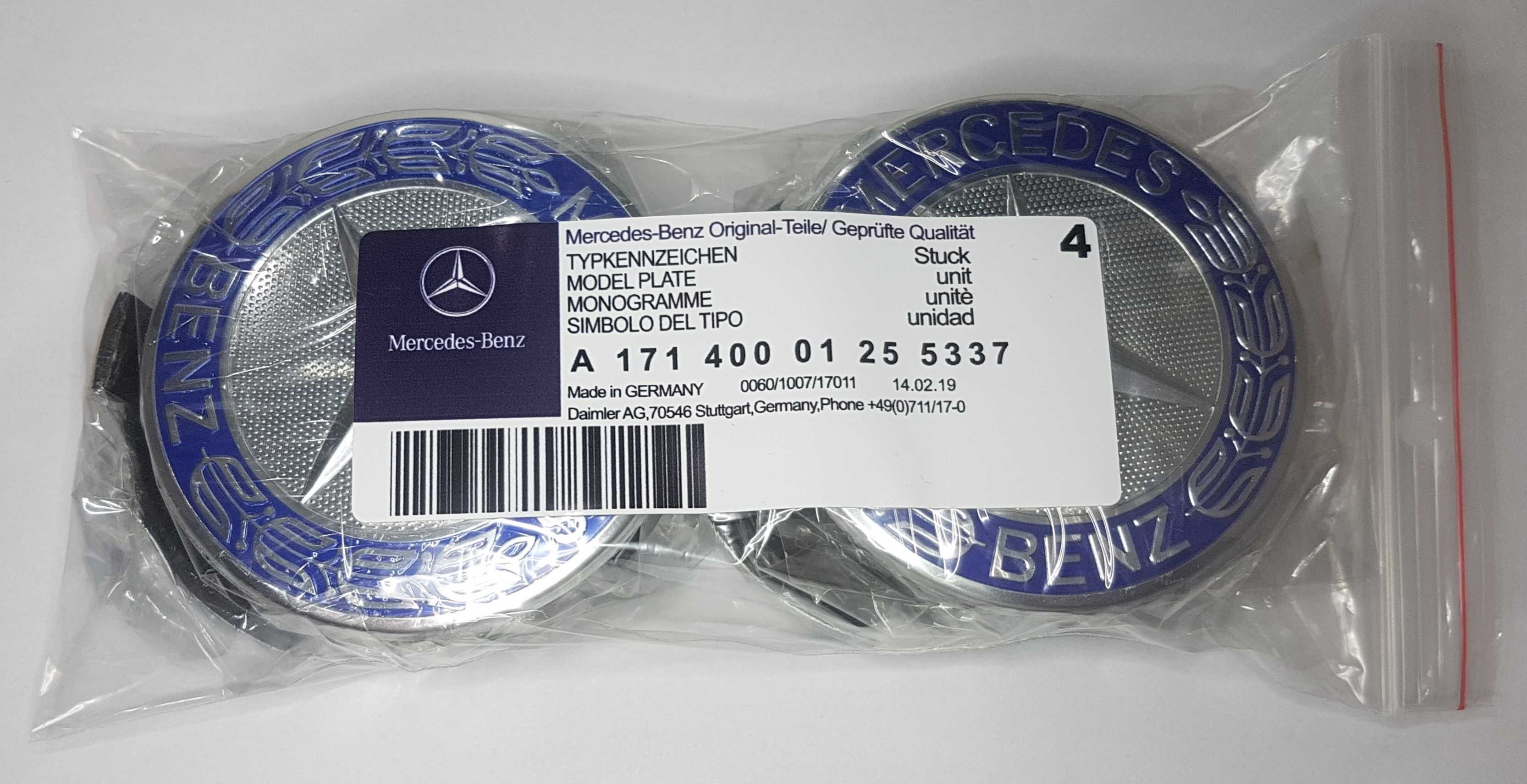 oryginalny dekielek MERCEDES BENZ 75mm dekle cl l blue