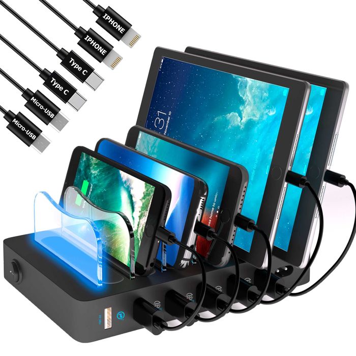 Быстрое мульти зарядное устроуство TIMSTOOL Зарядная док станция 6 USB