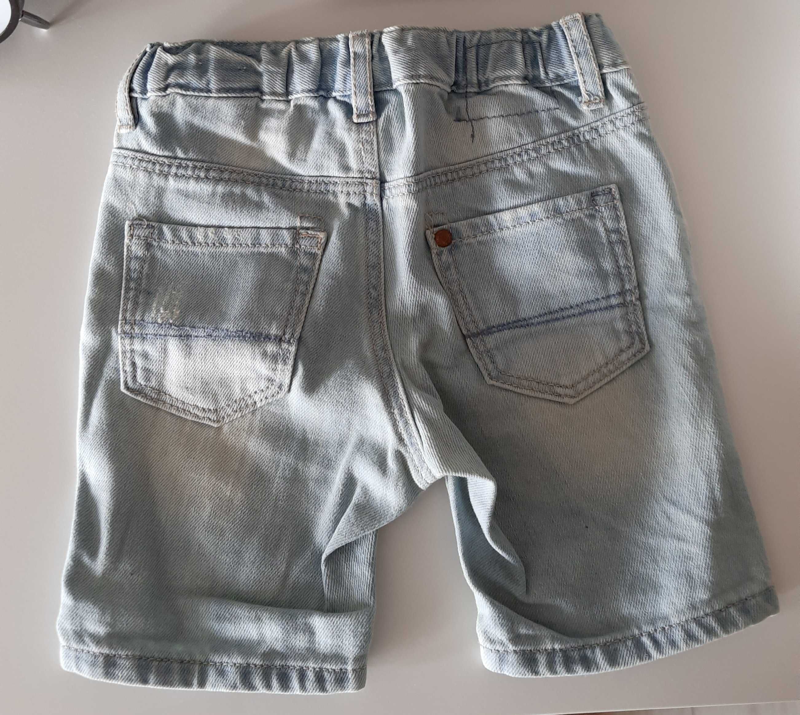 H&M spodenki jasny jeans łatki przetarcia R 68