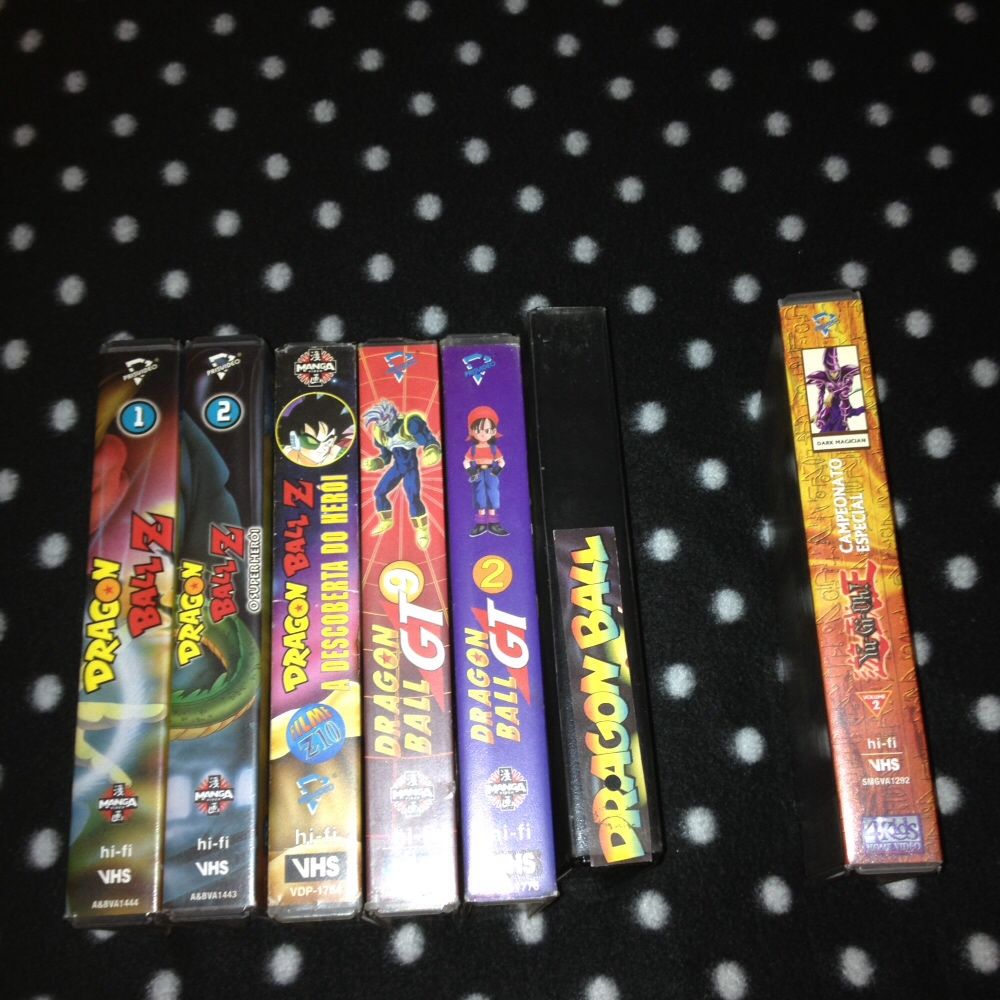6 cassetes video(vhs),filmes/séries do Dragon Ball Z e GT- bom estado