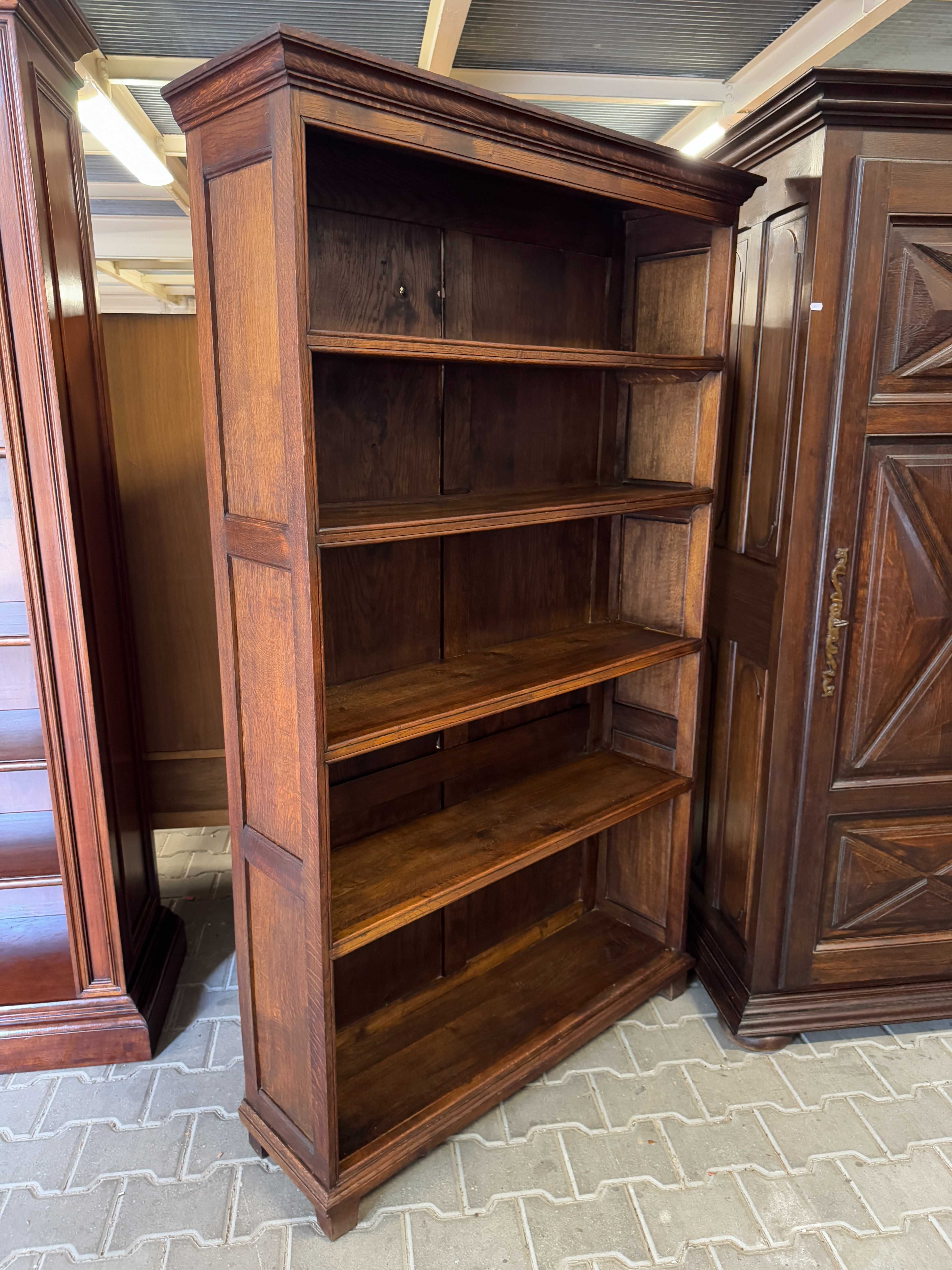 Regał drewniany biblioteka antyczna szafka orzech