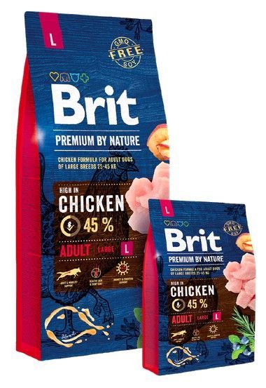 Karma z kurczakiem i witaminami dla dorosłych psów dużych ras Brit 3kg
