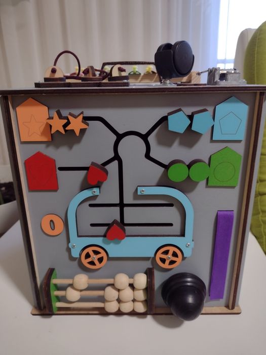 Бізікуб 30х30х30 см. Бізіборд із дерева, фірми Smart Temple