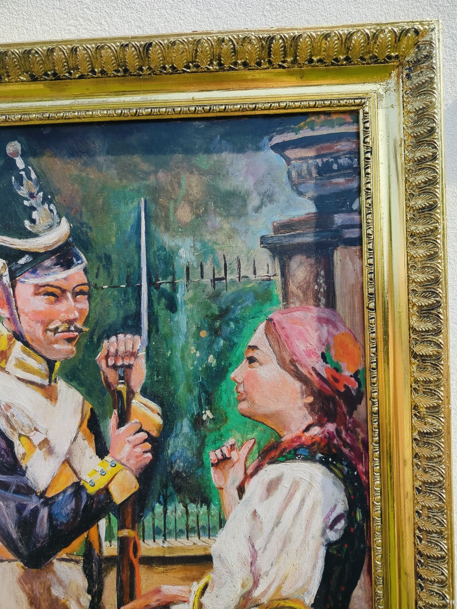 Żołnierz i dziewczyna pod Belwederem duży obraz dekoracja