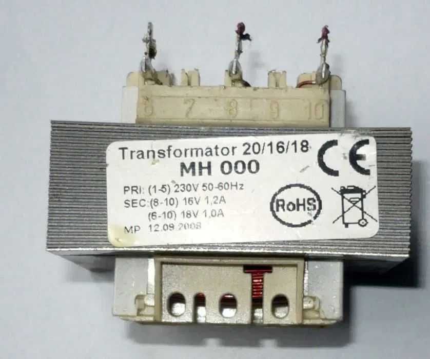 Transformator sieciowy 230V/20W-używany.
18V/1A lub 16V/1,2A