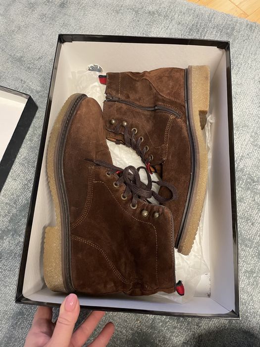 Buty zimowe kozaki botki brąz kazar 40-41 skóra