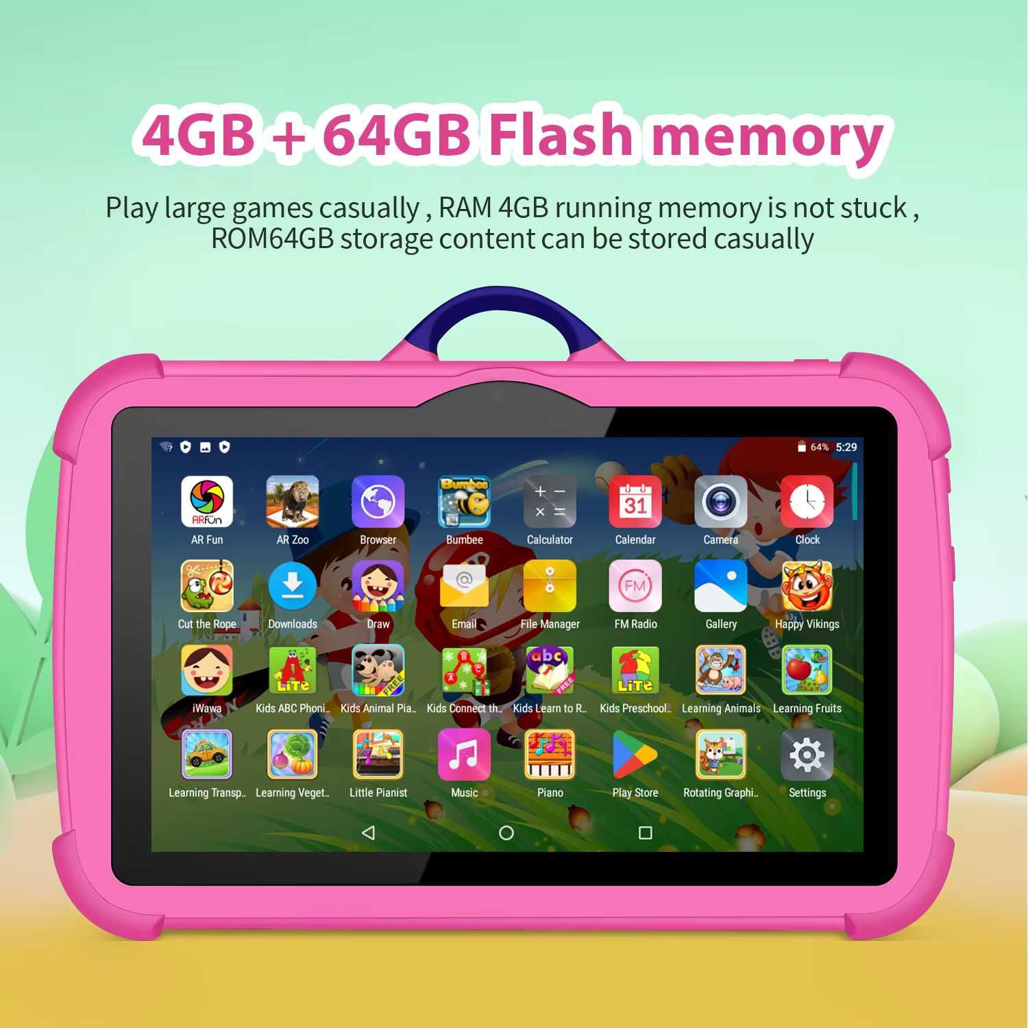 BDF Q Kids Tablets дитячий планшет 4/64 ГБ Wi-Fi, акумулятор 4000 мАг
