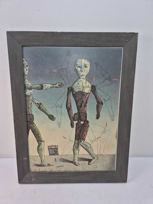 kolorowa akwaforta , taniec lalek