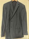Zegna czarno-granatowa marynarka męska 100% wełna w rozmiarze 52
