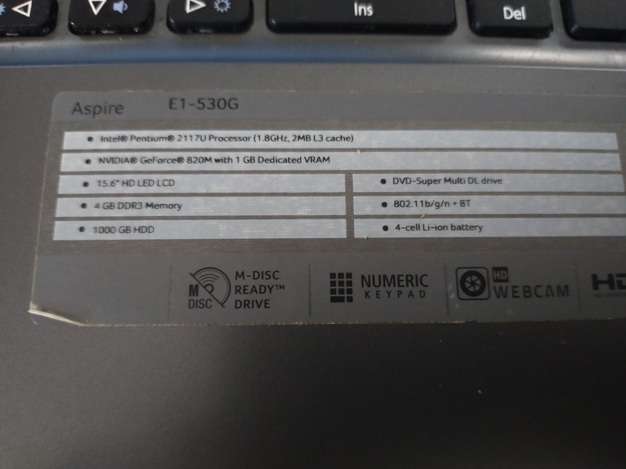 Laptop Acer aspire E1-530 G