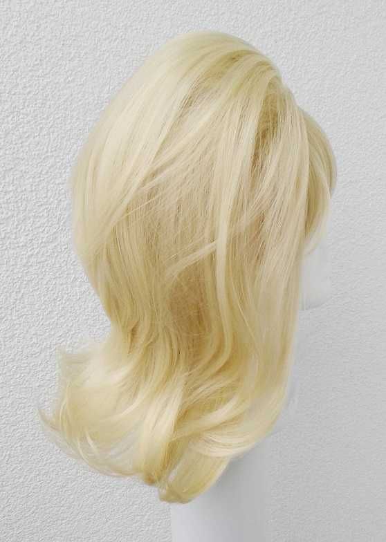Blond peruka z prostą grzywką cosplay wig Fryzura lata 60 70 Barbie