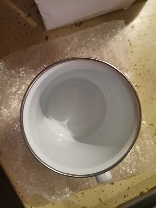 Kubek emaliowany zygzak i złomek nadruk kolor nowy