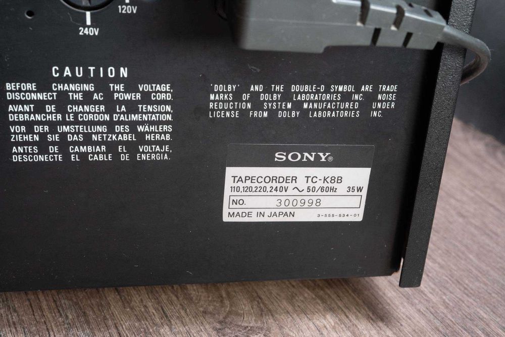 Магнітофон дека Sony TC-K8B stereo cassette deck