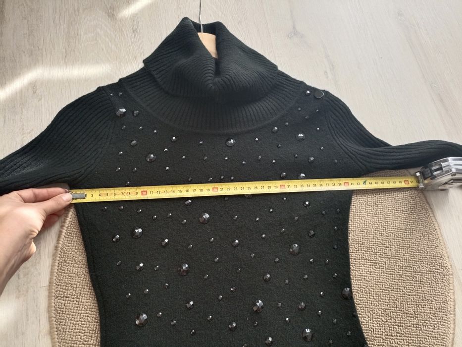 Czarna sukienka, długi sweter, golf, tunika, rozmiar z metki L/ XL