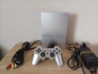 Sony PlayStation 2 Slim – silver edition + pad + kable – komplet