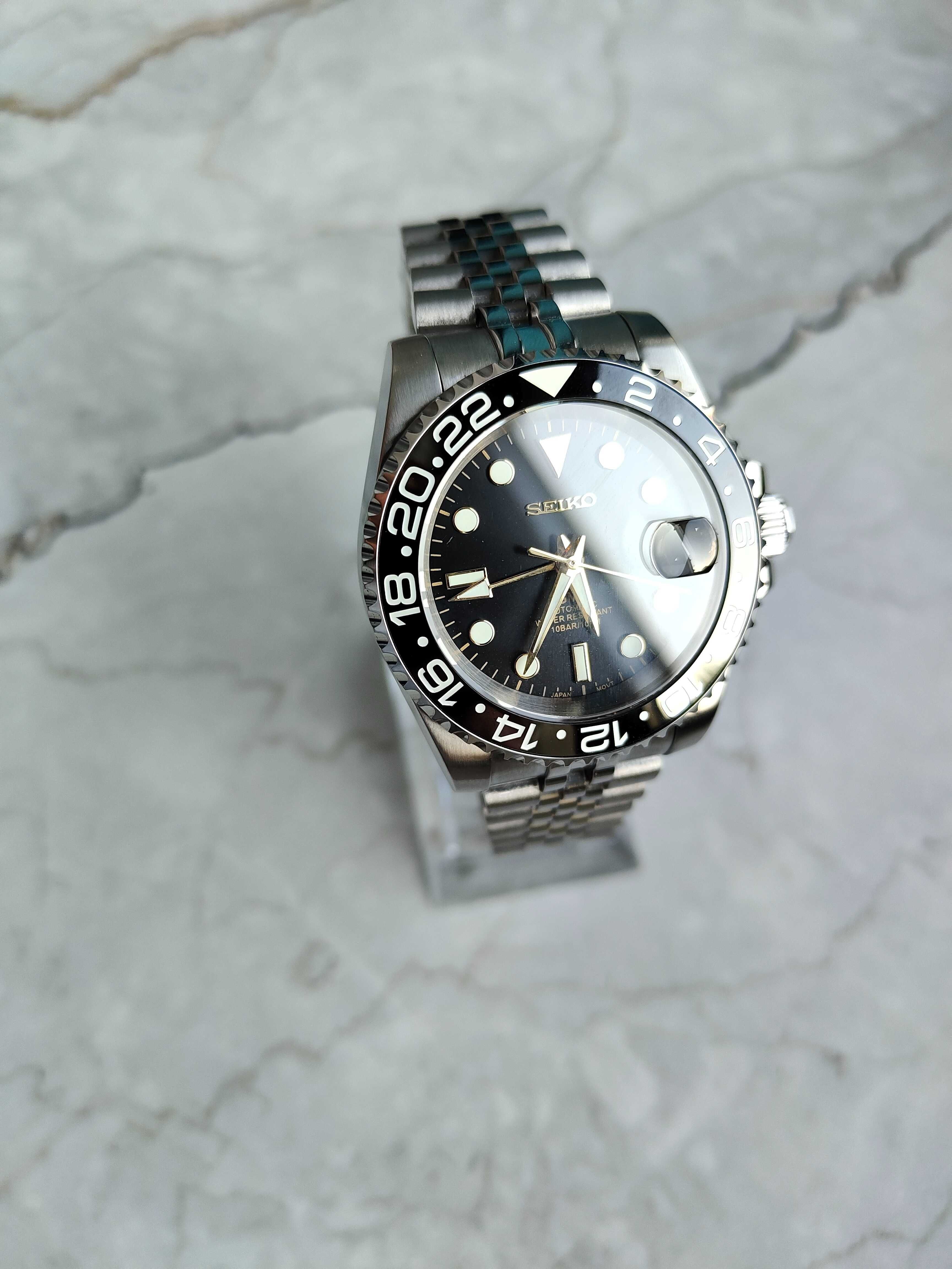 Seiko Custom Mod NH34 Seiko Diver GMT Automat Zegarek