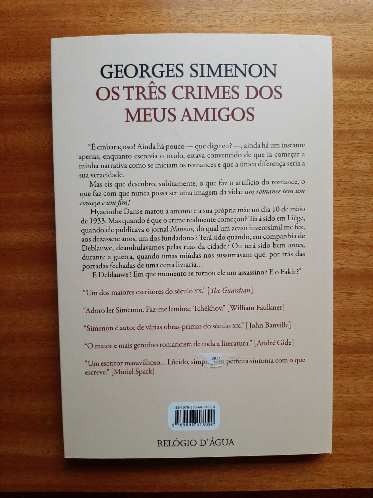 Os Três Crimes dos meus Amigos de Georges Simeon