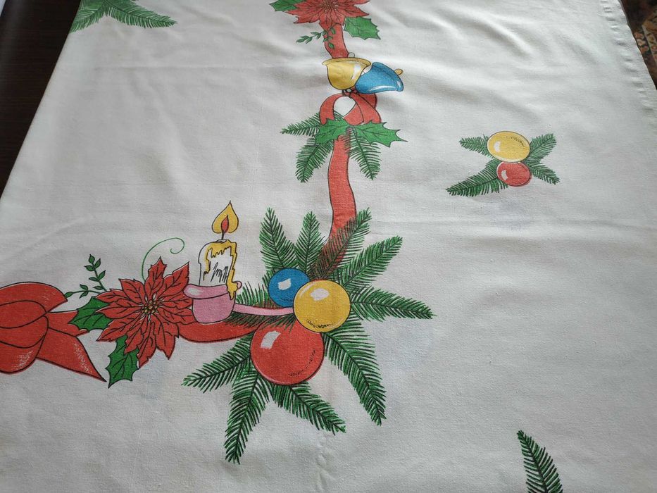 Obrus bawełniany świąteczny 152x132 cm