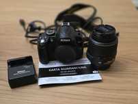 Lustrzanka Nikon D3000 zestaw kit 18-55 VR gwar 02.2026 przebieg 12k