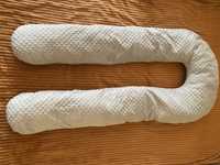 Подушка для вагітних 140 см (U-образна) Love на сірому плюші