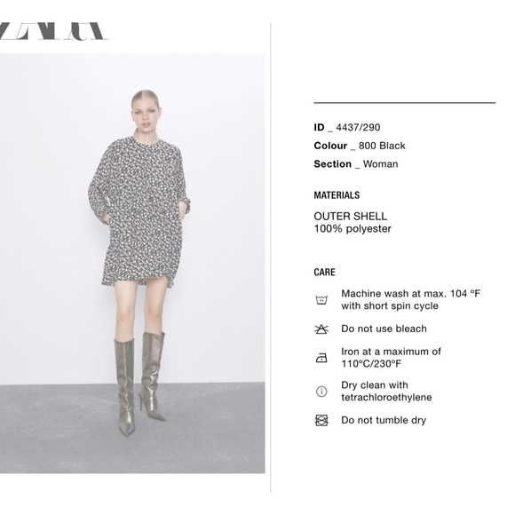 Новое широкое платье с объемными рукавами в цветочный принт от ZARA