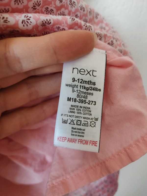 Sukienka Next Baby dla dziewczynki 74-80 różowa księżniczka