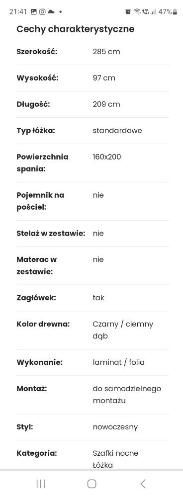 Sprzedam Łóżko z szafkami